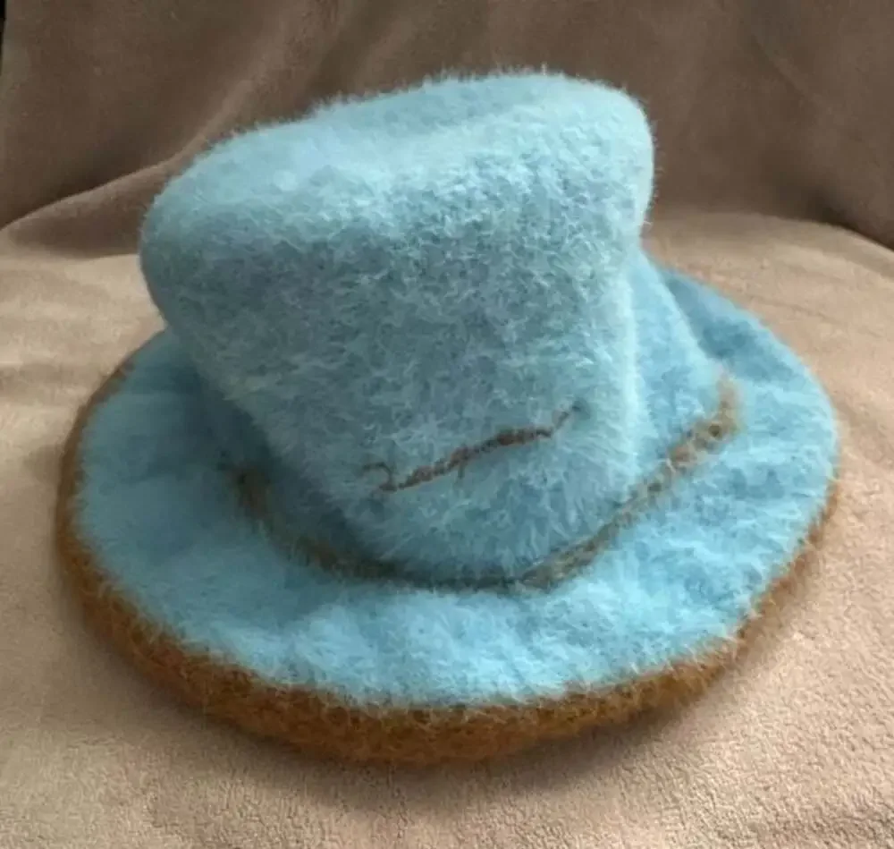 Jacquemus Le Bob Neve Fluffy Bucket Hat in Light Blue